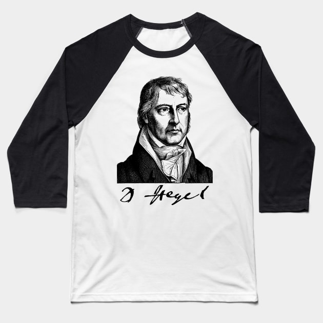 Georg Wilhelm Friedrich Hegel - Philosophy, Phenomenology, Aesthetic Baseball T-Shirt by SpaceDogLaika